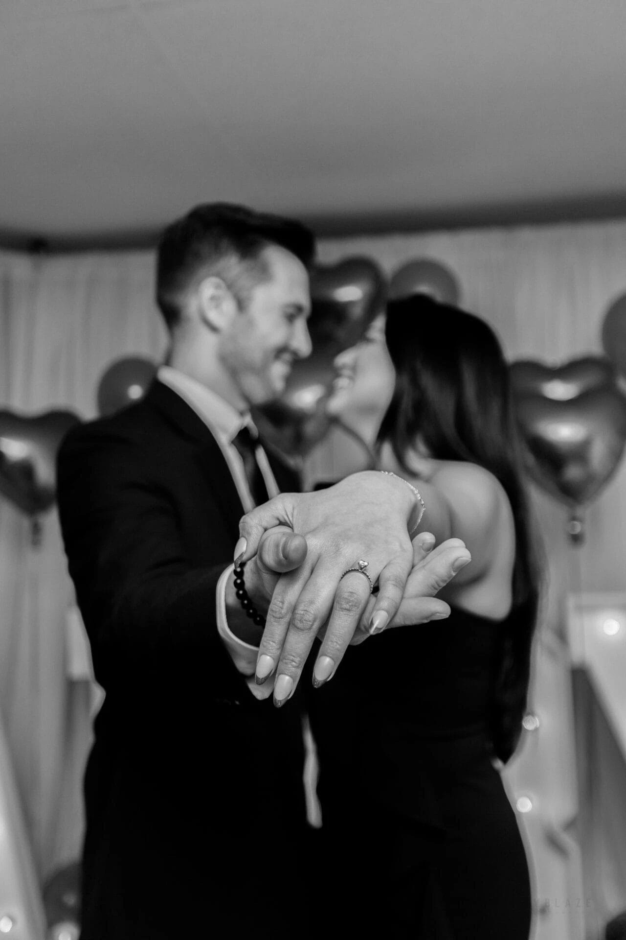 couple dancing showing the ring, photo by Fine-Art Wedding Photography By Kyla Studio